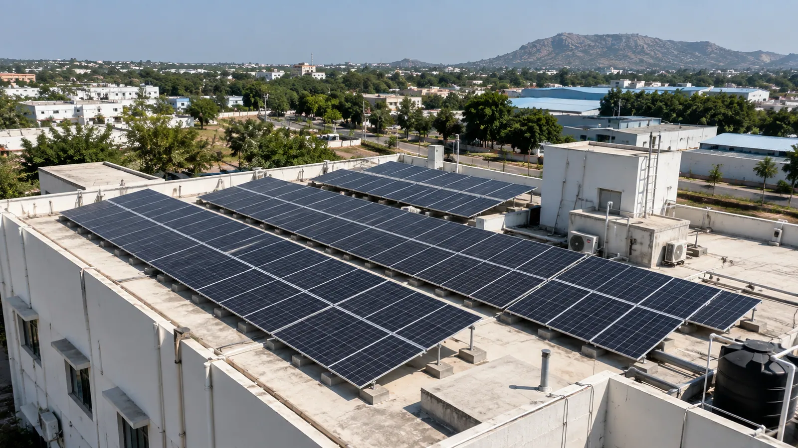 9 kW solar installation on a home in Kanchipuram, Tamil Nadu - Elevated Terrace Solar Pergola